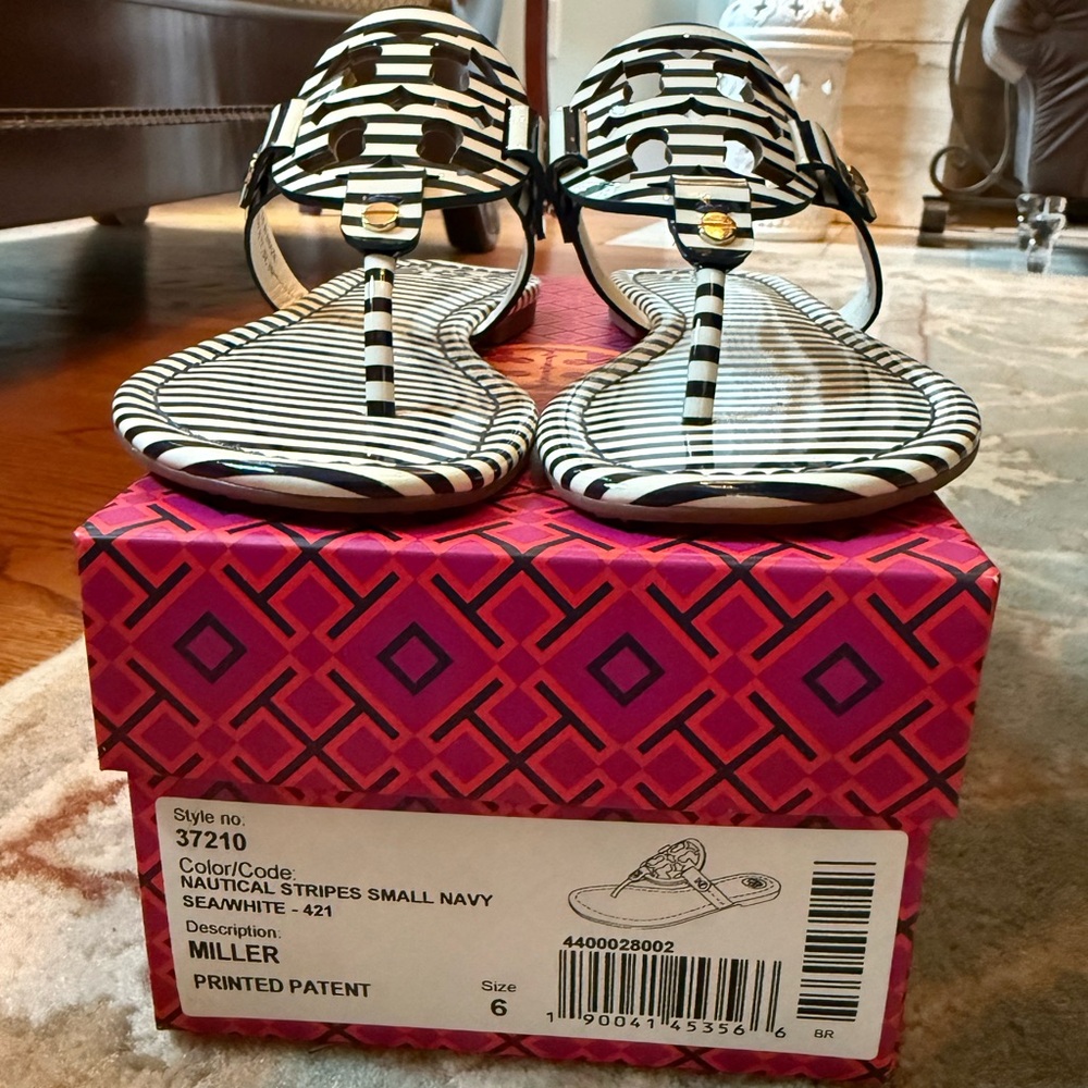 Striped Black and White Sandals